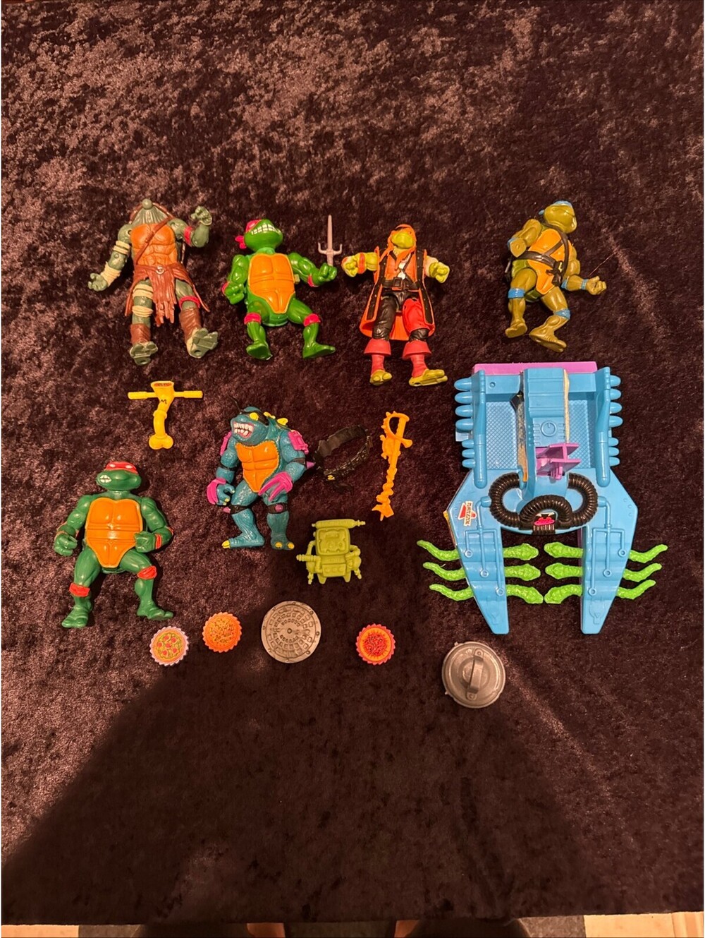 Vintage Teenage Mutant Ninja Turtles Action Figure Collection with Accessories